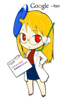 00s 1girl chibi chibi_only colorized female_focus futari_wa_precure google google-tan hard-translated hinemosu_notari os-tan precure pun solo third-party_edit translated