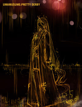 Rule 34 | 1girl, animal ears, belt, coat, collared shirt, commentary request, copyright name, hair between eyes, horse ears, horse girl, horse tail, long hair, long hair between eyes, manhattan cafe (umamusume), necktie, open clothes, open coat, pleated skirt, shirt, skirt, solo, tail, tana (garyuh-chitai), umamusume, very long hair