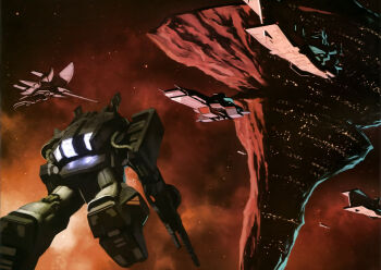 a_baoa_qu artist_request asteroid beam_cannon cable gundam gundam_perfect_file hambrabi hizack machinery mecha mecha_focus mobile_suit nebula no_humans realistic retro_artstyle robot salamis_class scan scene_reference science_fiction shield space space_station spacecraft thrusters titans_(gundam) traditional_media window zeta_gundam