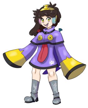 1girl brown_hair dulcinea_(hecatia666) fang hecatia666 highres if_they_mated nintendo original pokemon solo solo_focus