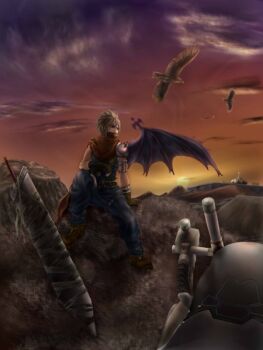 Rule 34 | 1990s (style), blonde hair, buster sword, cape, cloud strife, final fantasy, final fantasy vii, kingdom hearts, sword, weapon, wings