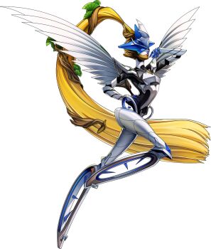 Rule 34 | 1girl, artist request, blonde hair, full body, hand on own hip, highres, official art, persona, persona (summon), persona 5, persona 5: the phantom x, pitys (persona), ponytail, solo, third-party source, transparent background, wings