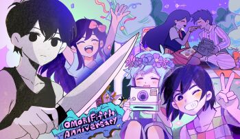 2girls 4boys anniversary antenna_hair arms_up aubrey_(headspace)_(omori) aubrey_(omori) basil_(headspace)_(omori) basil_(omori) black_eyes black_hair black_tank_top blue_overalls blue_pajamas blue_pants blue_shirt blush bow bright_pupils brother_and_sister brothers camera checkered_blanket checkered_clothes chocolate_chip_cookie closed_eyes closed_mouth collarbone collared_pajamas collared_shirt colored_skin confetti cookie copyright_name double-parted_bangs expressionless feeding flower flower_wreath food fruit gimu108 grapes green_hair green_shirt grin hair_between_eyes hair_bow head_wreath hero_(headspace)_(omori) hero_(omori) highres holding holding_camera holding_cookie holding_food holding_knife kel_(headspace)_(omori) kel_(omori) knees_up knife long_hair long_sleeves looking_at_viewer mari_(headspace)_(omori) mari_(omori) multicolored_pajamas multicolored_pants multiple_boys multiple_girls omori omori_(omori) one_eye_closed open_mouth overalls pajamas pants picnic_basket picnic_blanket pink_bow pleated_skirt purple_eyes purple_hair purple_sky purple_sweater_vest red_skirt shirt short_hair short_sleeves siblings sidelocks sitting skirt sky smile striped_clothes striped_pajamas striped_pants sweater_vest t-shirt tank_top teeth tongue tree two-tone_pajamas two-tone_pants upper_teeth_only v vertical-striped_clothes vertical-striped_pajamas vertical-striped_pants white_pajamas white_pants white_pupils white_shirt white_skin