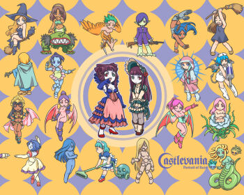 6+girls aliorumnas alraune amphisbaena_(castlevania) animal_ears annotated aqua_hair ass astarte_(castlevania) bikini black_hair blonde_hair blue_eyes blue_hair blue_skin bonnet boots breasts broom broom_riding cape castlevania:_portrait_of_ruin castlevania_(series) cat cat_ears cat_tail chibi claws cleavage colored_skin coppelia_(castlevania) corset covering_privates cross crossed_legs crown dancing dark-skinned_female dark_skin demon_girl demon_tail doll doll_joints dress elbow_gloves embarrassed everyone fake_sypha flower frills frozen_shade ghost_dancer gloves gothic_lolita green_hair green_skin gun hair_over_one_eye harpy harpy_(castlevania) hat heterochromia high_heels hood ichiji_shiki inverted_cross joints killer_doll knee_boots lamia large_breasts laughing laura_(castlevania) laura_(castlevania_por) lecarde_sisters lerajie lilith_(castlevania) lolita_fashion long_hair long_sleeves loretta_lecarde maid maid_headdress marionette marionette_(castlevania) medusa_(castlevania) monster_girl multiple_girls no_nipples nude nude_cover nurse nurse_cap nyx_(castlevania) official_art official_wallpaper one_eye_closed pantyhose persephone persephone_(castlevania) pink_hair pink_sarong pink_skin plant plant_girl pointy_ears ponytail puppet purple_hair rifle rose sarong scales shade shoes short_hair shy siblings side_ponytail sisters sitting skull smirk snake snake_hair snake_tail stella_lecarde student_witch succubus_(castlevania) swimsuit sypha sypha_belnades syringe tail teeth troll_face twins vacuum_cleaner vampire very_long_hair vines weapon winged_arms wings wink witch witch_(castlevania) witch_hat