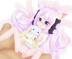 1boy 1girl animal_ears animated blush cat_ears cat_tail dress hetero loli long_hair looping_animation lying no_panties oldb on_back penis pussy sex spread_legs stuffed_animal stuffed_rabbit stuffed_toy tail uncensored vaginal video yellow_dress