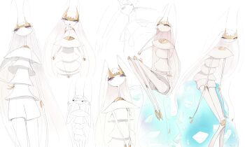 :o closed_mouth commentary_request crying crying_with_eyes_open gen_7_pokemon hand_on_own_hip hands_up highres multiple_views nintendo open_mouth pheromosa pink_eyes pokemon pokemon_(creature) ripu_(lipi) simple_background sitting standing tears ultra_beast white_background