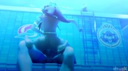 1boy 1girl 3d animated ass blue_hair bouncing_breasts breasts cowgirl_position dark-skinned_female dark_blue_hair dark_skin dragk faceless faceless_male hetero interracial long_hair multicolored_hair nessa_(pokemon) nintendo nude penis pokemon pokemon_swsh pool pussy riding sex soles sound straddling two-tone_hair underwater underwater_sex video water