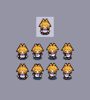 1girl animal_ears animated animated_gif brown_hair chibi closed_eyes commentary english_commentary grey_background grey_skirt hrdrifter long_sleeves pixel_art purple_shirt red_footwear running sequential shirt shoes skirt urotsuki wolf_ears yume_2kki