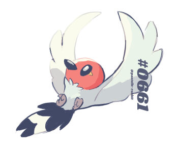 artist_name beak bird fletchling gen_6_pokemon nintendo no_humans numbered pastelle-rabbit pokemon pokemon_(creature) simple_background solo white_background