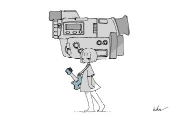 Rule 34 | 1girl, absurdres, barefoot, commentary, electric guitar, from side, greyscale, guitar, highres, instrument, kaduise, looking at viewer, looking to the side, monochrome, no pants, original, oversized clothes, oversized shirt, shirt, short hair, short sleeves, signature, solo, spot color, standing, video camera