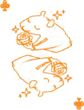 Rule 34 | angela he, animal focus, clover, english text, flower, holding, holding flower, mouse (animal), no humans, non-web source, official art, rose, stop burying me alive beautiful!, text focus, transparent background, upper body, upside-down