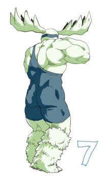 Rule 34 | 1boy, antlers, armor, artist request, back, full body, ganman, highres, horns, kinnikuman, no humans, wrestling outfit