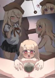 1boy 1girl :&gt;= @_@ animated anus audible_speech backpack bag bed blonde_hair blush breasts clitoris coin coin_on_string comic cross cross_print disembodied_penis drooling eyelashes fat fat_man fate/grand_order fate/kaleid_liner_prisma_illya fate_(series) fellatio hands_on_pussy hat heart heart-shaped_pupils hetero highres hypnosis illyasviel_von_einzbern large_penis less_than_1_minute loli long_hair looking_at_viewer mating_press mind_control moaning navel nipples nude open_mouth oral pendulum penis pussy pussy_juice randoseru red_eyes school_bag school_uniform see-through_clothes sex shikikat skirt sleepyowl_(jobkung15) slurping small_breasts smile sound spoken_heart spread_legs squatting sweat symbol-shaped_pupils talking testicles third-party_edit tongue tongue_out translation_request ugoira uncensored vaginal video white_hair x-ray