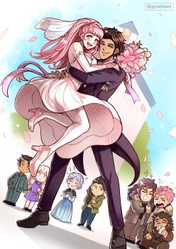 4girls 5boys artist_name balthus_von_albrecht claude_von_riegan claude_von_riegan_(timeskip) cyril_(fire_emblem) dress fire_emblem fire_emblem:_three_houses gzei hetero high_heels hilda_valentine_goneril hilda_valentine_goneril_(timeskip) holst_sigiswald_goneril judith_von_daphnel lysithea_von_ordelia lysithea_von_ordelia_(timeskip) marianne_von_edmund marianne_von_edmund_(timeskip) multiple_boys multiple_girls nader_(fire_emblem) nintendo wedding_dress