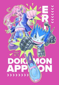 Rule 34 | appmon, digimon, digimon universe: appli monsters, dokamon, highres, karan eri, tagme