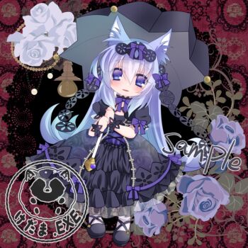 Rule 34 | 1girl, animal ears, black dress, black hairband, black shoes, black umbrella, blue bow, blue bowtie, blue eyes, blue hair, bow, bow hairband, bowtie, commentary request, dress, dress bow, emil chronicle online, fox ears, frilled dress, frills, hairband, holding, holding umbrella, lace-trimmed hair ornament, lace-trimmed hairband, lace trim, lizrin, pantyhose, ribbon-trimmed dress, ribbon trim, sample watermark, shoes, shugoma minazuki, solo, umbrella, watermark, white pantyhose