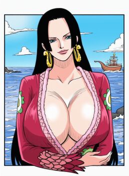 1girl boa_hancock breasts huge_breasts long_hair one_piece