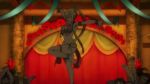 1girl alternate_hairstyle animated arabian_clothes ass ass_shake audience backboob barefoot belly_dancer bikini blonde_hair blush bouncing_breasts bracelet breasts brown_eyes butt_crack cleavage dancer dancing fairy_tail feet floral_pattern harem_outfit jewelry large_breasts loincloth lucy_heartfilia midriff navel panties stage swimsuit tagme twintails underboob underwear video video wide_hips wink