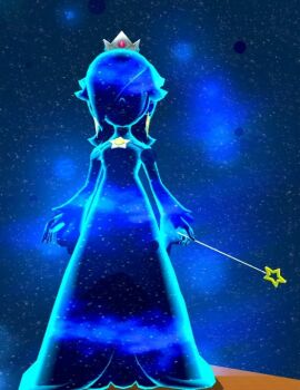 Rule 34 | 1girl, cosmic spirit, earrings, facial hair, jewelry, mario (series), nintendo, non-web source, screencap, star (symbol), star earrings, super mario galaxy, super mario galaxy 2