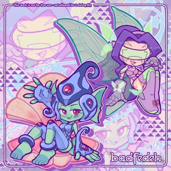 Rule 34 | 2girls, ass, badfedeh, breasts, digimon, digimon (creature), fairimon, fins, frog girl, gloves, head fins, head wings, helmet, highres, long hair, mask, monster girl, multiple girls, ranamon, wings