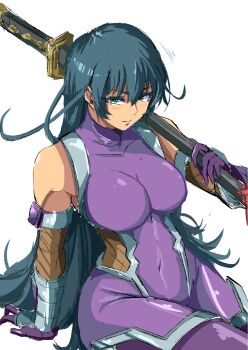 1girl breasts highres igawa_asagi large_breasts long_hair sword taimanin_(series) taimanin_asagi weapon
