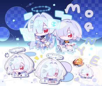 Rule 34 | + +, ..., 1girl, book, character name, chibi, chibi only, chinese commentary, colored eyelashes, commentary request, earrings, food, grey hair, hair intakes, hair ornament, hair over one eye, halo, hand up, highres, holding, holding book, holding tablet pc, jacket, jewelry, loading icon, long hair, looking at viewer, mornye (wuthering waves), open book, red eyes, solo, spoken ellipsis, tablet pc, thinking, triangle earrings, wheelchair, white jacket, wuthering waves, zoookiiiii