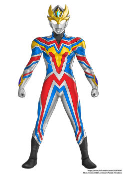 Rule 34 | 1boy, abs, absurdres, alien, alternate design, black skin, blue skin, clenched hands, colored skin, commentary, compound eyes, crystal, dorsal fin, english commentary, forehead jewel, full body, giant, giant male, glowing, glowing eyes, gold horns, gold skin, highres, horns, looking at viewer, male focus, multicolored skin, neo phantom, no pupils, pectorals, pixiv username, red skin, reddit username, silver skin, simple background, solo, straight-on, tokusatsu, toned, toned male, ultra series, ultraman decker, ultraman decker (dynamic type), ultraman decker (series), white background, white eyes