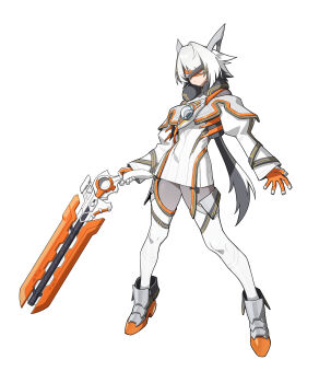 Rule 34 | 1girl, absurdres, armor, belt, boots, breakam buster, capsems, dress, genderswap, genderswap (mtf), gloves, goz-zz, hashtag-only commentary, highres, holding, kamen rider, kamen rider zeztz (series), knight invoker, multicolored hair, nox knight, rider-tan, rider belt, shoulder belt, simple background, sleep mask, solo, weapon, white background