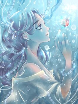 artist_request bindi bracelet dark-skinned_female dark_skin female_focus gundam jewelry lalah_sune mobile_suit_gundam pearl_bracelet solo underwater water