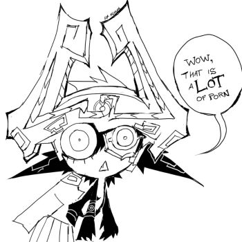 1girl colored_skin commentary english_commentary english_text fang full_body genc greyscale helmet high_contrast imp lineart long_hair looking_at_viewer midna monochrome multicolored_skin nintendo open_mouth pointy_ears simple_background sketch speech_bubble the_legend_of_zelda the_legend_of_zelda:_twilight_princess triangle_mouth two-tone_skin white_background wide-eyed