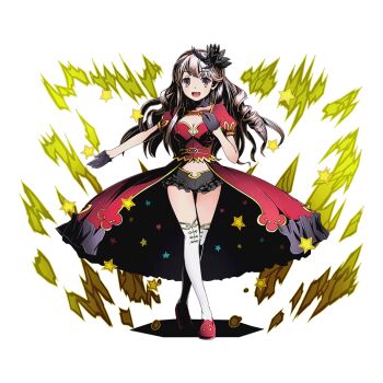 10s 1girl alpha_transparency black_gloves black_shorts breasts brown_eyes brown_hair cleavage divine_gate drill_hair female_focus frilled_shorts frills full_body gloves hair_ornament half_gloves long_hair looking_at_viewer medium_breasts meigo_arisa midriff official_art open_mouth outstretched_arm shadow short_shorts shorts solo star_(symbol) thighhighs toaru_majutsu_no_index toaru_majutsu_no_index:_endymion_no_kiseki transparent_background ucmm white_thighhighs