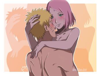 Rule 34 | 1boy, 1girl, blonde hair, blush, boruto: naruto next generations, haruno sakura, naruto (series), nude, pink hair, short hair, uzumaki naruto