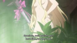 2boys 2girls animated anime_screenshot armpits arms_up ass back black_hair blonde_hair blue_eyes blush breasts brown_eyes censored_nipples collarbone completely_nude convenient_censoring convenient_head dark-skinned_female dark_skin embarrassed groin hair_between_eyes hair_censor hair_over_breasts hand_on_own_hip highres holding holding_staff holt_(mahoutsukai_reimeiki) kudd_(mahoutsukai_reimeiki) large_breasts light_censor long_hair looking_at_penis mahoutsukai_reimeiki mixed-sex_bathing multiple_boys multiple_girls naked_towel navel nude open_mouth partially_visible_vulva penis_awe purple_eyes red_hair reptile_boy roux_christasse running sable_(mahoutsukai_reimeiki) shared_bathing shirt short_hair sidelocks small_breasts sound staff standing steam steam_censor stomach subtitled tearing_up tears thighs topless_female towel towel_around_waist unworn_shirt video white_shirt