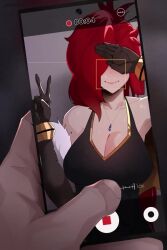 1boy 1girl animated black_dress black_gloves borrowed_character bouncing_breasts breasts cleavage clitoral_hood clitoris covering_own_eyes cum cum_in_pussy cumdrip dress elbow_gloves gloves gluteal_fold hair_bun hair_ornament hair_over_one_eye hairdressing hairpin hand_on_another's_hip hetero indoors interior jellyfishjubilee jewelry large_breasts long_hair male_pubic_hair missionary moaning necklace original pantyhose pov pubic_hair red_hair sex shoulder_tattoo sleeveless sleeveless_dress sound taking_picture tally tattoo the_atko thighs toilet_stall torn_clothes torn_pantyhose uncensored v vaginal video zoey_(evil_trevo)