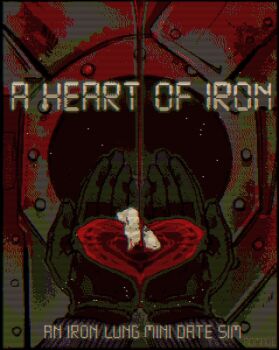 Rule 34 | 1boy, 1other, bleeding, blood, cover, cover page, english text, film grain, highres, in palm, iron lung (movie), limited palette, male focus, mini person, miniboy, own hands together, pool of blood, pov, pov hands, simon (iron lung), theidealiplier