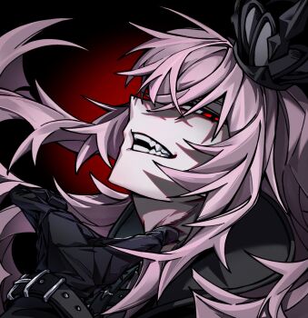 Rule 34 | 1girl, breasts, close-up, commentary, highres, hololive, hololive english, long hair, mori calliope, pink hair, red eyes, sanni1416029, solo, symbol-only commentary, virtual youtuber