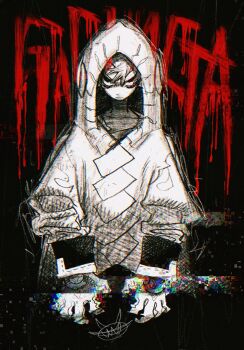 Rule 34 | 1boy, black background, black hair, colored tips, gachiakuta, glitch, gloves, highres, hood, hoodie, looking at viewer, male focus, monochrome, multicolored hair, rudo surebrec, short hair, simple background, solo, spot color, two-tone hair, urana kei, white hair, white hoodie