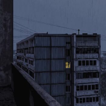 aleha_84 animated balcony building no_humans original pixel_art rain tagme video