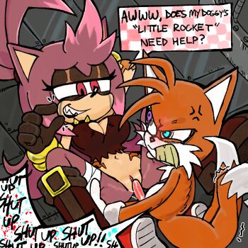 1boy 1girl amy_rose highres lovesick_amy penis pussy sex sonic_(series) tails_(sonic)