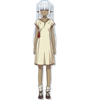 Rule 34 | 1girl, collarbone, dark-skinned female, dark elf, dark skin, elf, full body, hashidate kana, hazurewaku no joutai ijou skill de saikyou ni natta ore ga subete wo juurin suru made, highres, lisbeth (hazurewaku no joutai), long hair, looking at viewer, loose socks, pointy ears, red eyes, shirt, shoes, simple background, socks, solo, standing, transparent background, twintails, very long hair, white hair