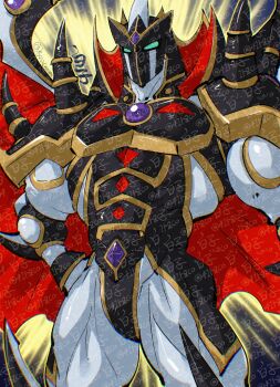 1boy armor bara black_armor black_helmet bodysuit cape chest_jewel colored_skin cowboy_shot duel_monster evil_hero_neos_lord forehead_jewel helmet highres male_focus muscular muscular_male shirako_(kirupi) shoulder_armor shoulder_spikes solo spikes standing thighs white_bodysuit white_skin yu-gi-oh! yu-gi-oh!_gx