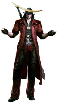 1boy 3d boots capcom coat cosplay dante_(devil_may_cry) date_masamune_(sengoku_basara) devil_may_cry_(series) eyepatch gloves helmet male_focus rebellion_(sword) reuben_langdon voice_actor_connection sengoku_basara silver_hair solo sword third-party_edit transparent_background trench_coat unzipped weapon