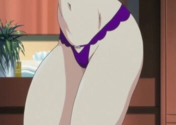 animated animated_gif aniyome_wa_ijippari ass blue_hair breasts katsuragi_mai nipples panties purple_eyes purple_panties underwear