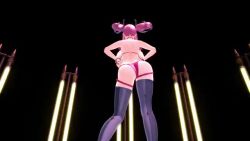 1girl 3d animated artist_request ass ass_focus ass_shake azur_lane bikini bouncing_breasts breasts bremerton_(azur_lane) curvy dancing female_focus gradient_background hair_ornament huge_ass huge_breasts jiggle jumping looking_at_viewer multicolored_hair navel_piercing nipples piercing revealing_clothes shiny_skin sound swimsuit thong thong_bikini twintails two-tone_hair video wide_hips