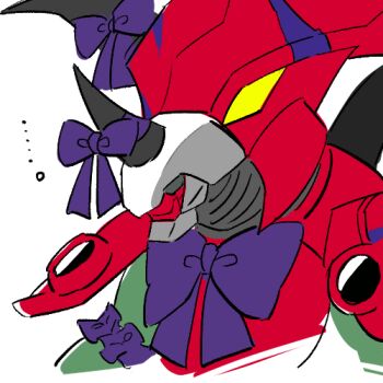 armor digimon digimon_(creature) horns mugenpixel ribbon styracomon yellow_eyes