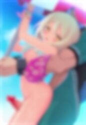1boy 1girl alice_(queen_of_the_beach)_(tales) alice_(tales) animated assertive_female beach_umbrella bikini bikini_top_pull blue_hair blue_sky blush bodysuit bracelet breasts censored clenched_teeth cloud commission cuffs cum cum_overflow diving_suit femdom floral_print flower frilled_bikini frills from_side height_difference hetero highres imminent_penetration jewelry large_penis loli long_hair male_swimwear mosaic_censoring muscular muscular_male naughty_face no_headwear official_alternate_costume outdoors penis public_indecency regal_bryan regal_bryan_(swimmer) sex sex_from_behind shackles size_difference sky small_breasts smile standing stealth_sex stomach_bulge swimsuit tagme tales_of_(series) tales_of_asteria tales_of_link tales_of_symphonia tales_of_symphonia:_dawn_of_the_new_world talking teasing teeth thigh_sex umbrella unworn_bikini_bottom vaginal video wadachi_yon wetsuit yellow_eyes