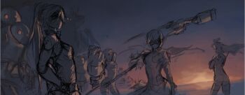 4girls animated animated_gif artist_name bandana blake_belladonna blindfold cloud cloudy_sky cosplay crescent_rose dishwasher1910 ember_celica_(rwby) leather_suit making-of multiple_girls myrtenaster nier_(series) nier:automata pod_(nier:automata) ponytail power_fist ruby_rose rwby scythe sky sunset sword unfinished weapon weiss_schnee yang_xiao_long 2b_(nier:automata) 2b_(nier:automata)_(cosplay)