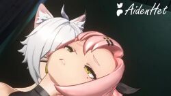 1girl 2boys 3d aidenhet animal_ear_fluff animal_ears animated artist_name black_thighhighs blender_(medium) bouncing_breasts breasts cat_boy cat_ears choker cum cum_in_pussy detached_sleeves ejaculation geministarsign girl_on_top grey_hair hetero indoors large_breasts long_hair moaning mole mole_on_thigh multiple_boys multiple_views navel netorare nicole_demara nipples nude opennsfwsp patreon_logo penis pink_hair pussy reverse_cowgirl_position seth_lowell sex sex_from_behind sound spread_legs straddling tagme testicles thighhighs twitter_logo uncensored vaginal video watching wise_(zenless_zone_zero) yellow_eyes zenless_zone_zero