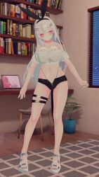 3d animated bouncing_breasts breasts cleavage highres ibuki_toko large_breasts tagme thick_thighs thighs video vrchat