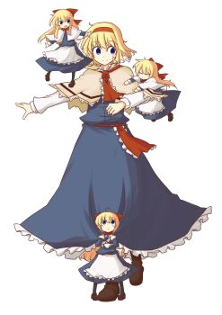 Rule 34 | 1girl, :<, :d, ^ ^, absurdres, alice margatroid, apron, black pantyhose, blonde hair, blue dress, blue eyes, book, boots, bow, capelet, closed eyes, doll, dress, female focus, flying, full body, hair bow, hairband, highres, loafers, long hair, long sleeves, lysander z, neck ribbon, necktie, open mouth, outstretched arms, pantyhose, ribbon, sash, shanghai doll, shoes, short hair, simple background, smile, solo, spread arms, touhou, transparent background, waist apron, walking, white background